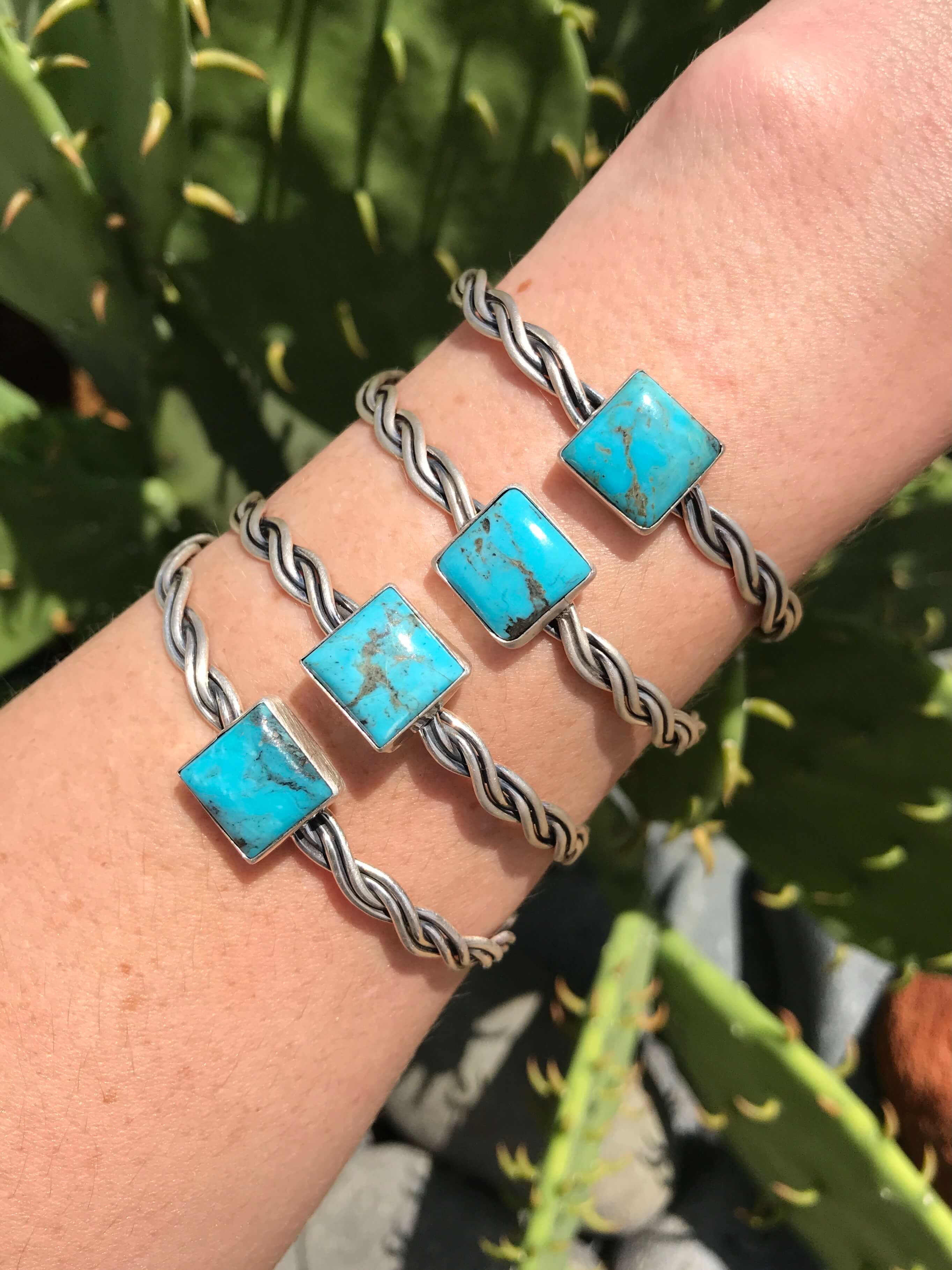 The Boca Ciega Cuff-Bracelets & Cuffs-Calli Co., Turquoise and Silver Jewelry, Native American Handmade, Zuni Tribe, Navajo Tribe, Brock Texas