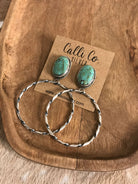 The Swain Hoop Earrings, 46-Earrings-Calli Co., Turquoise and Silver Jewelry, Native American Handmade, Zuni Tribe, Navajo Tribe, Brock Texas