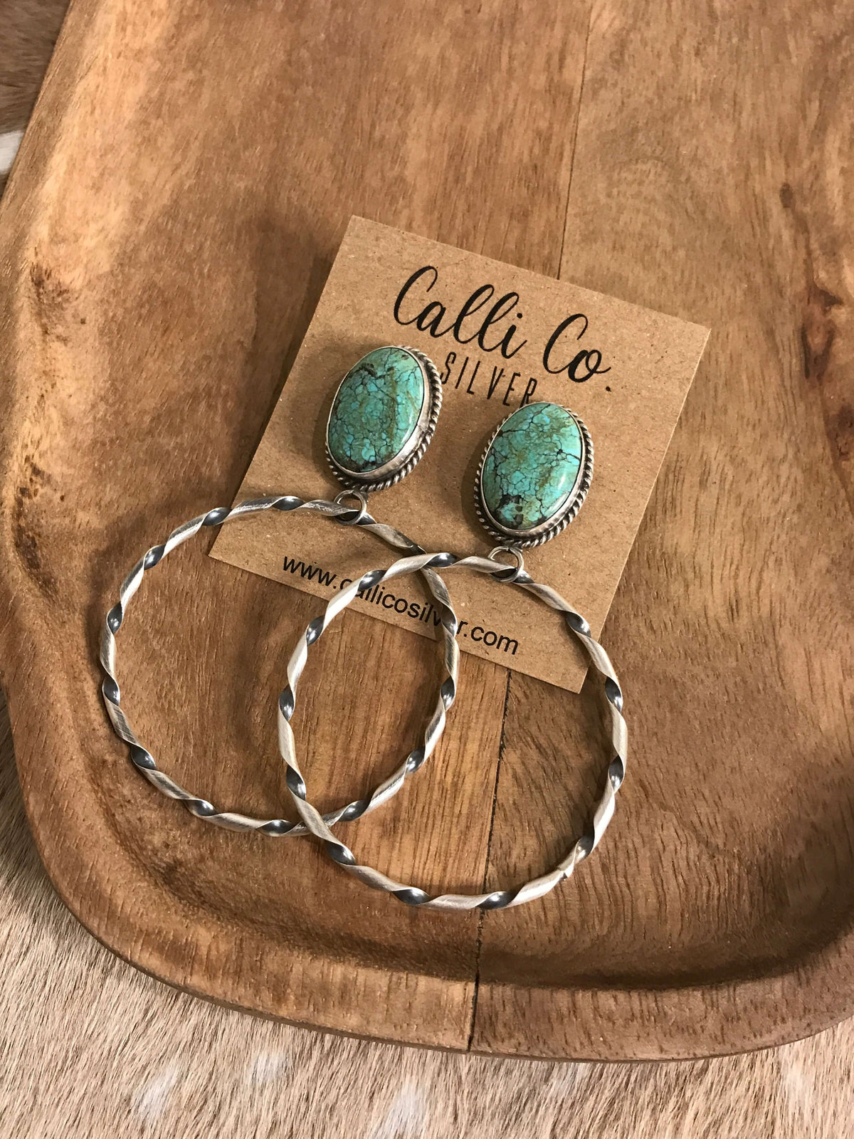 The Swain Hoop Earrings, 46-Earrings-Calli Co., Turquoise and Silver Jewelry, Native American Handmade, Zuni Tribe, Navajo Tribe, Brock Texas