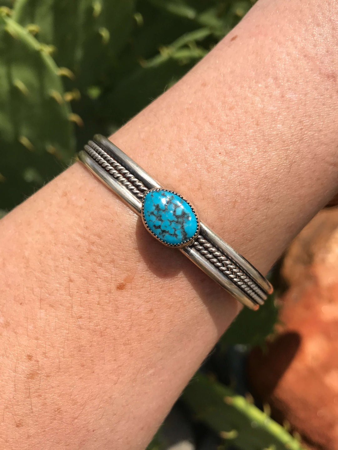 The Daliano Cuff-Bracelets & Cuffs-Calli Co., Turquoise and Silver Jewelry, Native American Handmade, Zuni Tribe, Navajo Tribe, Brock Texas