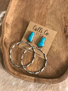 The Swain Hoop Earrings, 47-Earrings-Calli Co., Turquoise and Silver Jewelry, Native American Handmade, Zuni Tribe, Navajo Tribe, Brock Texas