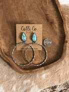 The Swain Hoop Earrings, 48-Earrings-Calli Co., Turquoise and Silver Jewelry, Native American Handmade, Zuni Tribe, Navajo Tribe, Brock Texas