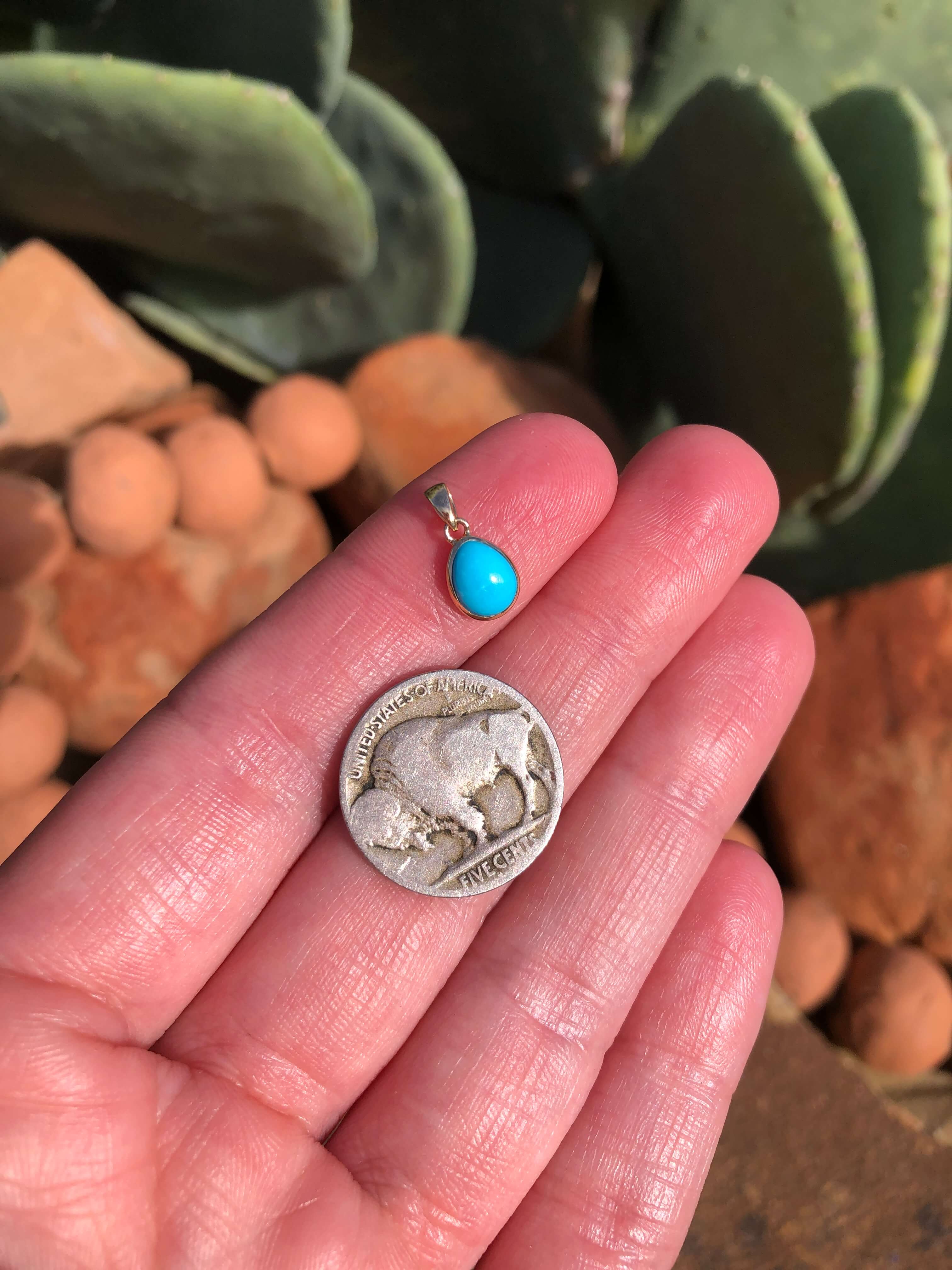 The Nordic 14k and Turquoise Pendant, 20-Pendants-Calli Co., Turquoise and Silver Jewelry, Native American Handmade, Zuni Tribe, Navajo Tribe, Brock Texas