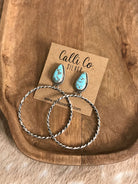 The Swain Hoop Earrings, 48-Earrings-Calli Co., Turquoise and Silver Jewelry, Native American Handmade, Zuni Tribe, Navajo Tribe, Brock Texas