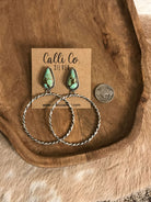 The Swain Hoop Earrings, 49-Earrings-Calli Co., Turquoise and Silver Jewelry, Native American Handmade, Zuni Tribe, Navajo Tribe, Brock Texas