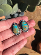 The Turquoise Studs, 7-Earrings-Calli Co., Turquoise and Silver Jewelry, Native American Handmade, Zuni Tribe, Navajo Tribe, Brock Texas