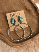 The Swain Hoop Earrings, 52-Earrings-Calli Co., Turquoise and Silver Jewelry, Native American Handmade, Zuni Tribe, Navajo Tribe, Brock Texas