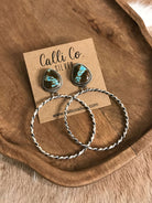 The Swain Hoop Earrings, 53-Earrings-Calli Co., Turquoise and Silver Jewelry, Native American Handmade, Zuni Tribe, Navajo Tribe, Brock Texas