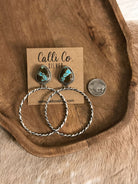 The Swain Hoop Earrings, 53-Earrings-Calli Co., Turquoise and Silver Jewelry, Native American Handmade, Zuni Tribe, Navajo Tribe, Brock Texas