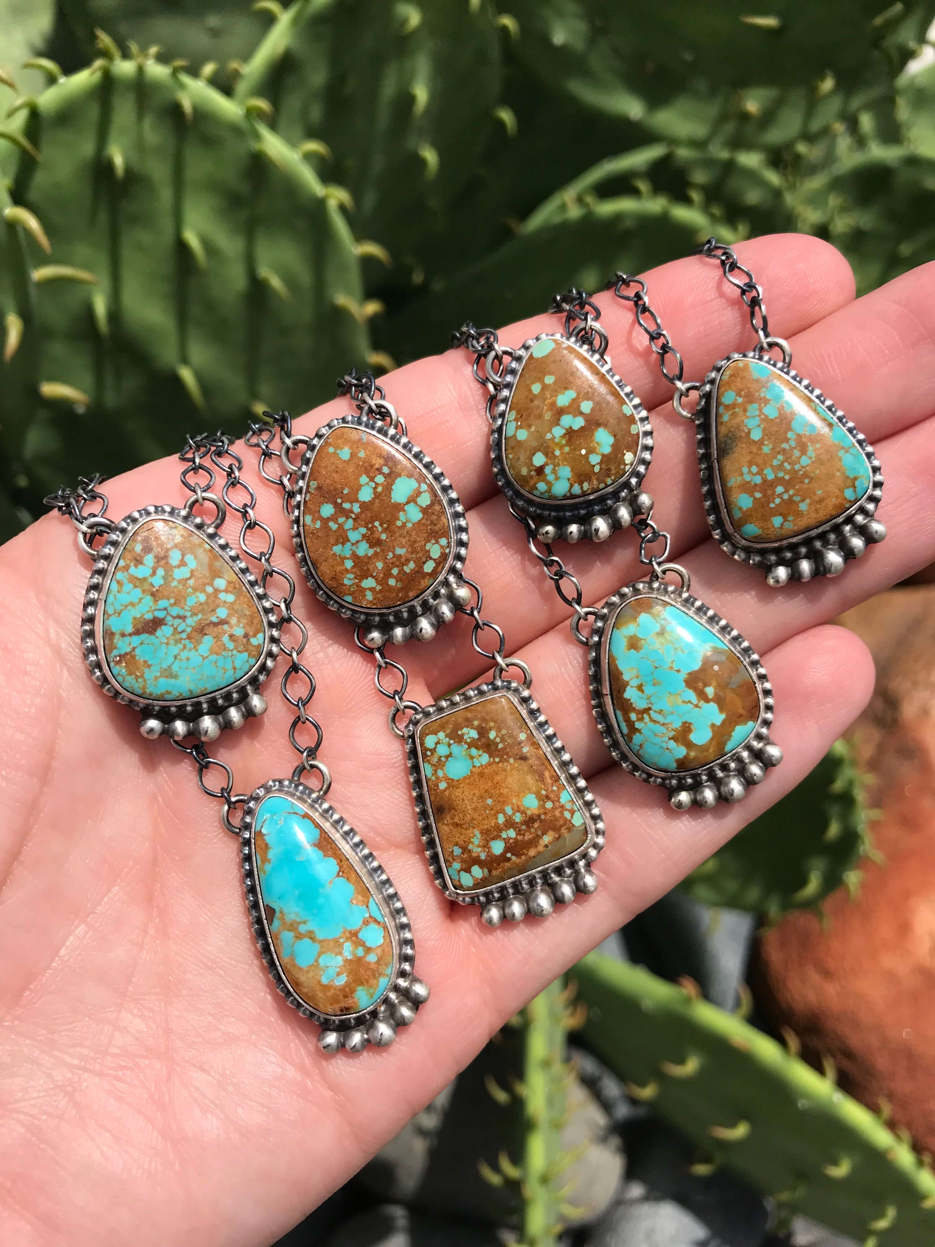 The Betasso Necklaces-Necklaces-Calli Co., Turquoise and Silver Jewelry, Native American Handmade, Zuni Tribe, Navajo Tribe, Brock Texas