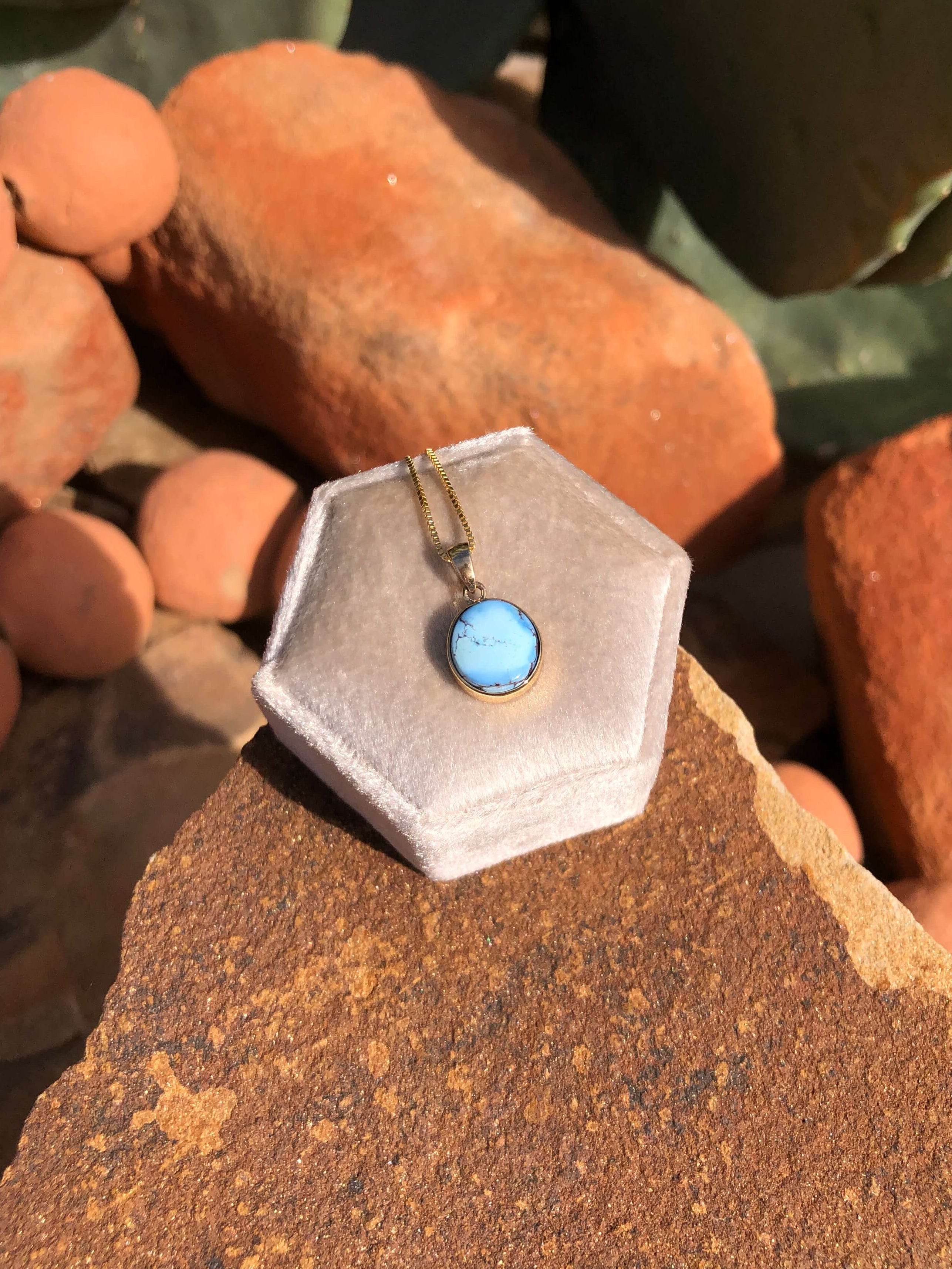 The Nordic 14k and Turquoise Pendant, 28-Pendants-Calli Co., Turquoise and Silver Jewelry, Native American Handmade, Zuni Tribe, Navajo Tribe, Brock Texas