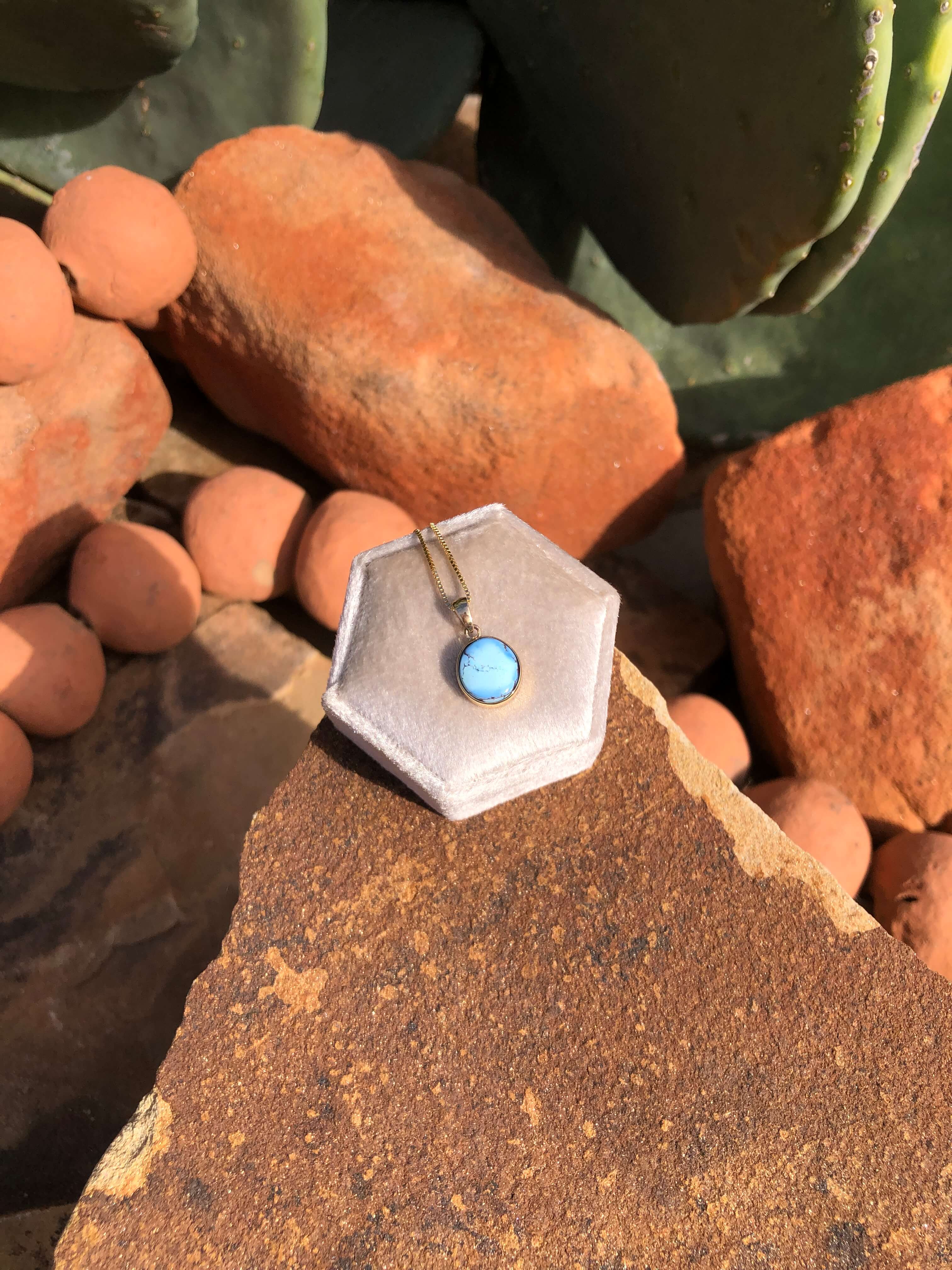 The Nordic 14k and Turquoise Pendant, 28-Pendants-Calli Co., Turquoise and Silver Jewelry, Native American Handmade, Zuni Tribe, Navajo Tribe, Brock Texas