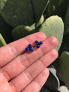 The 3 Stone Earrings in Lapis-Earrings-Calli Co., Turquoise and Silver Jewelry, Native American Handmade, Zuni Tribe, Navajo Tribe, Brock Texas