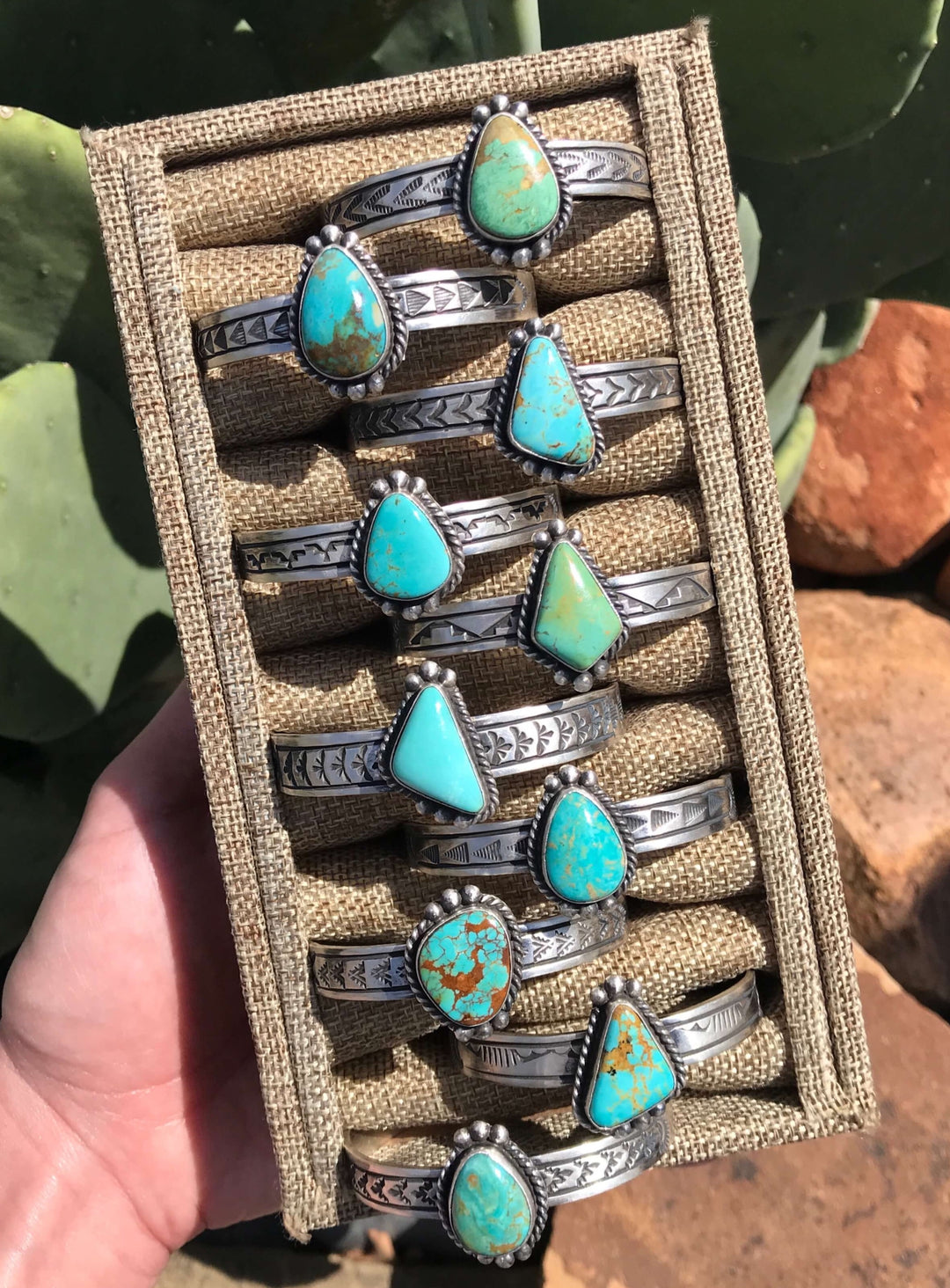 The McCamey Turquoise Cuffs-Bracelets & Cuffs-Calli Co., Turquoise and Silver Jewelry, Native American Handmade, Zuni Tribe, Navajo Tribe, Brock Texas