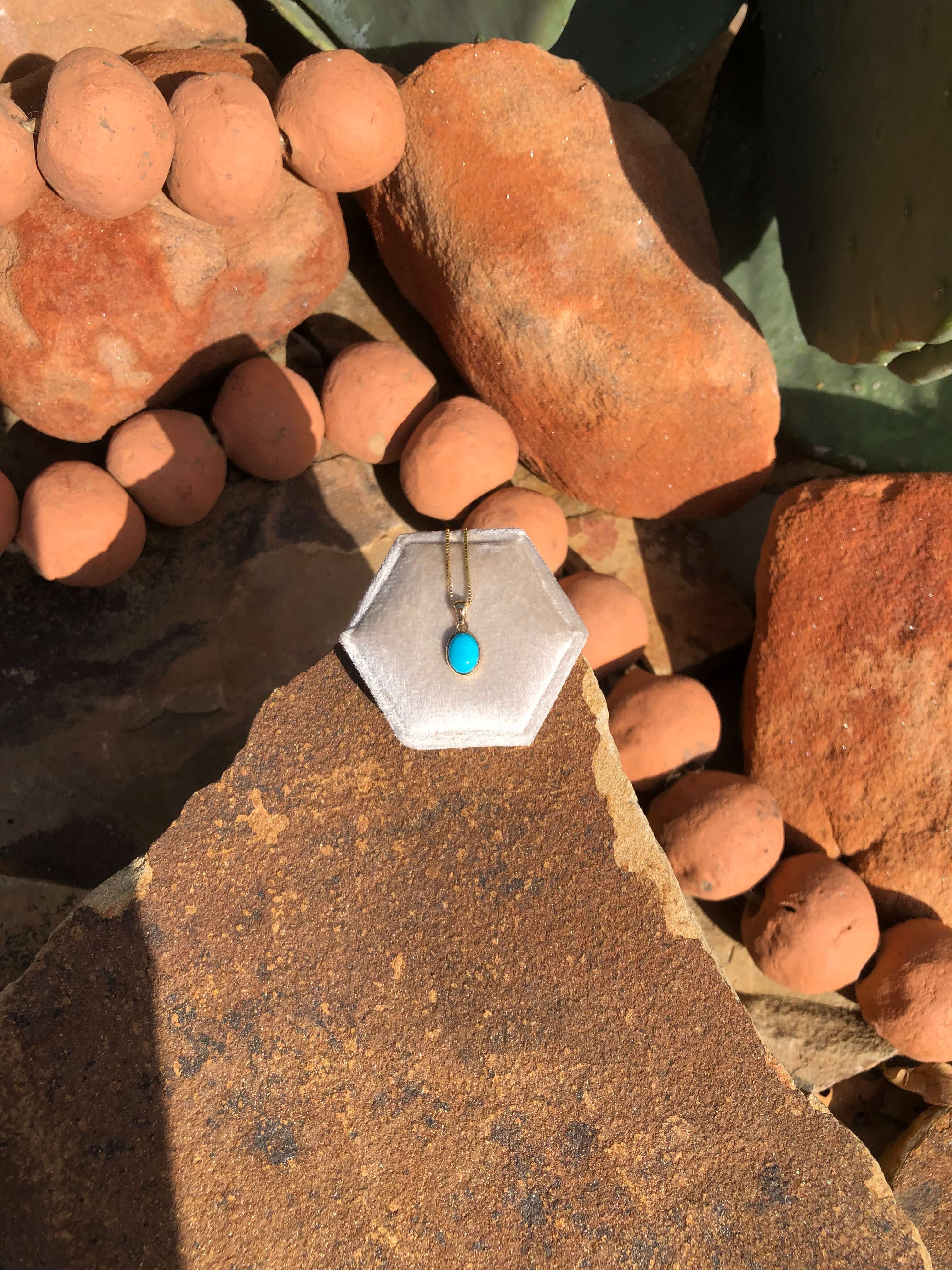 The Nordic 14k and Turquoise Pendant, 21-Pendants-Calli Co., Turquoise and Silver Jewelry, Native American Handmade, Zuni Tribe, Navajo Tribe, Brock Texas