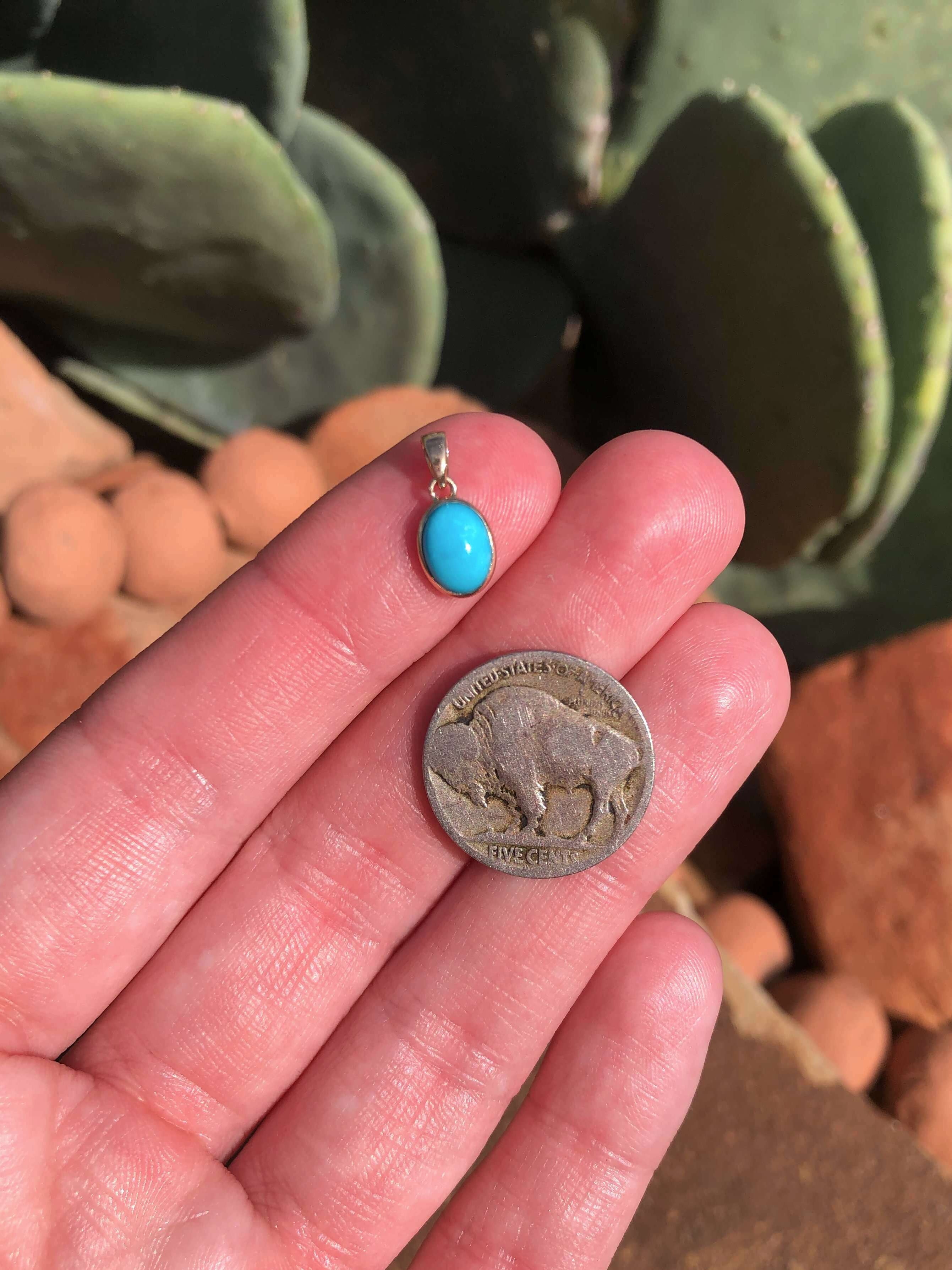 The Nordic 14k and Turquoise Pendant, 21-Pendants-Calli Co., Turquoise and Silver Jewelry, Native American Handmade, Zuni Tribe, Navajo Tribe, Brock Texas