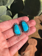 The Turquoise Studs, 8-Earrings-Calli Co., Turquoise and Silver Jewelry, Native American Handmade, Zuni Tribe, Navajo Tribe, Brock Texas