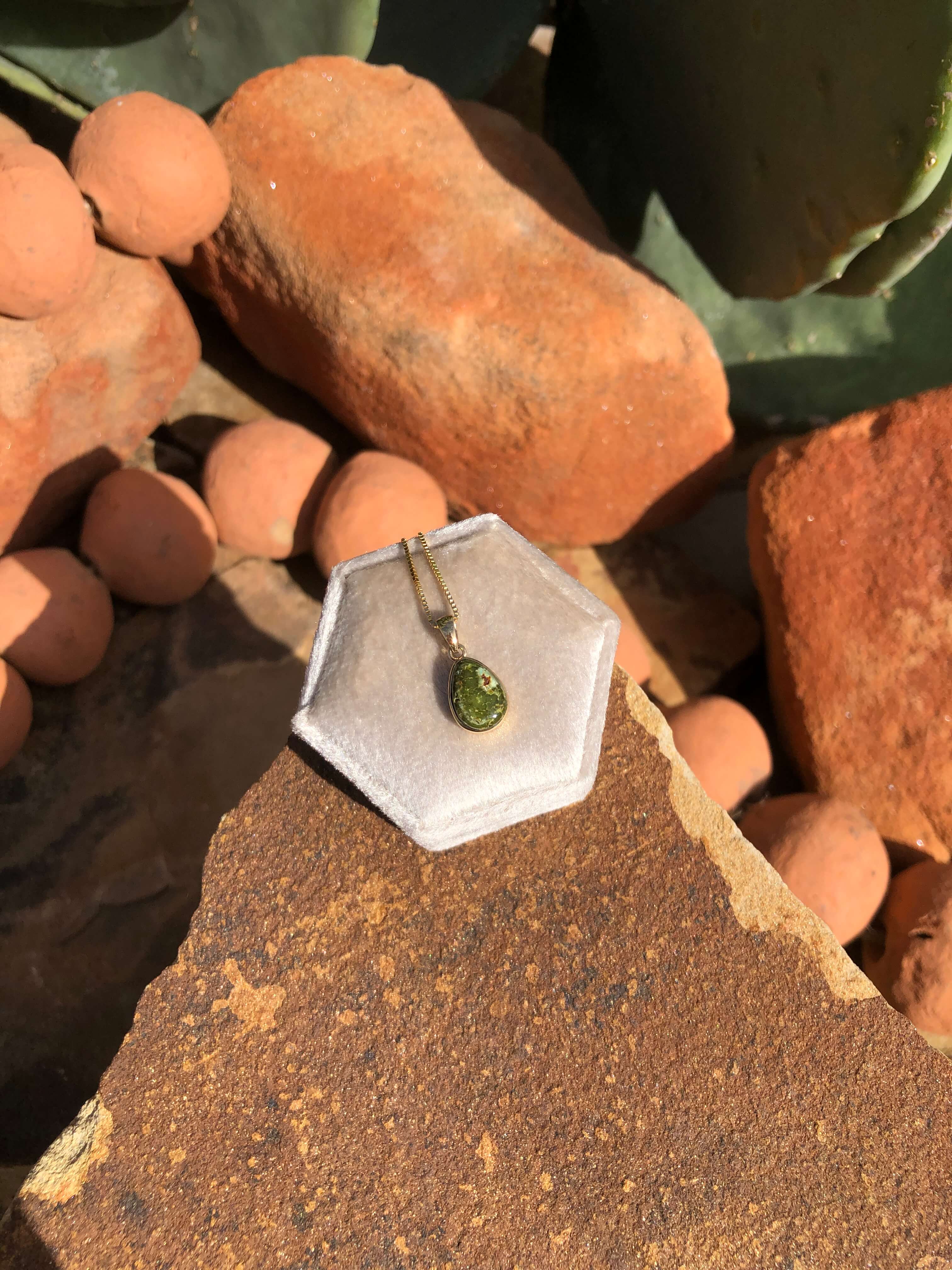 The Nordic 14k and Turquoise Pendant, 22-Pendants-Calli Co., Turquoise and Silver Jewelry, Native American Handmade, Zuni Tribe, Navajo Tribe, Brock Texas