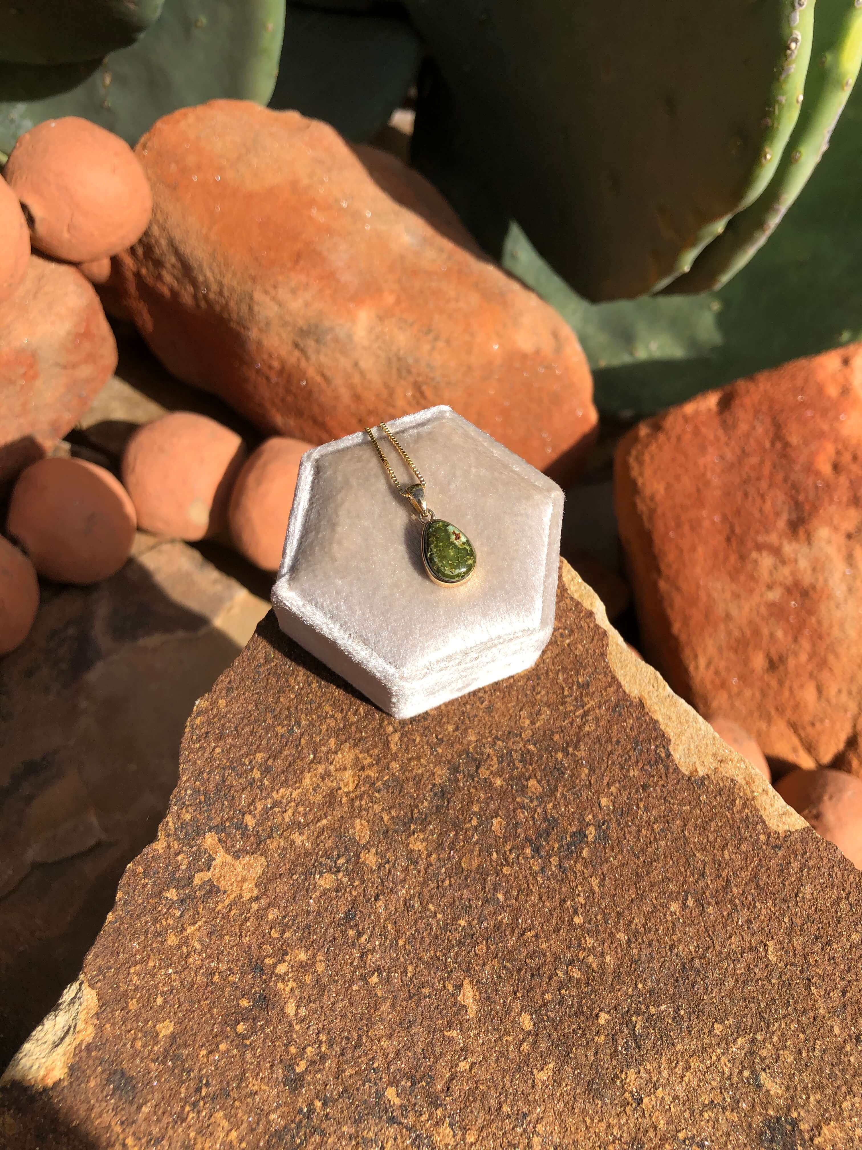 The Nordic 14k and Turquoise Pendant, 22-Pendants-Calli Co., Turquoise and Silver Jewelry, Native American Handmade, Zuni Tribe, Navajo Tribe, Brock Texas