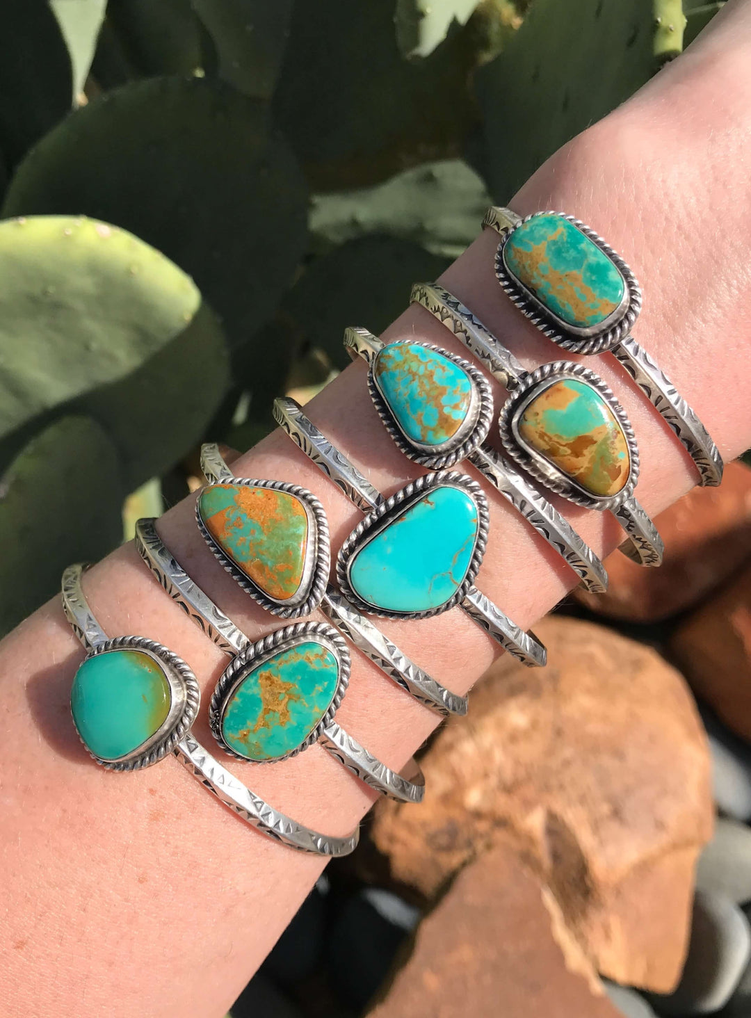The Wintersburg Cuff-Bracelets & Cuffs-Calli Co., Turquoise and Silver Jewelry, Native American Handmade, Zuni Tribe, Navajo Tribe, Brock Texas