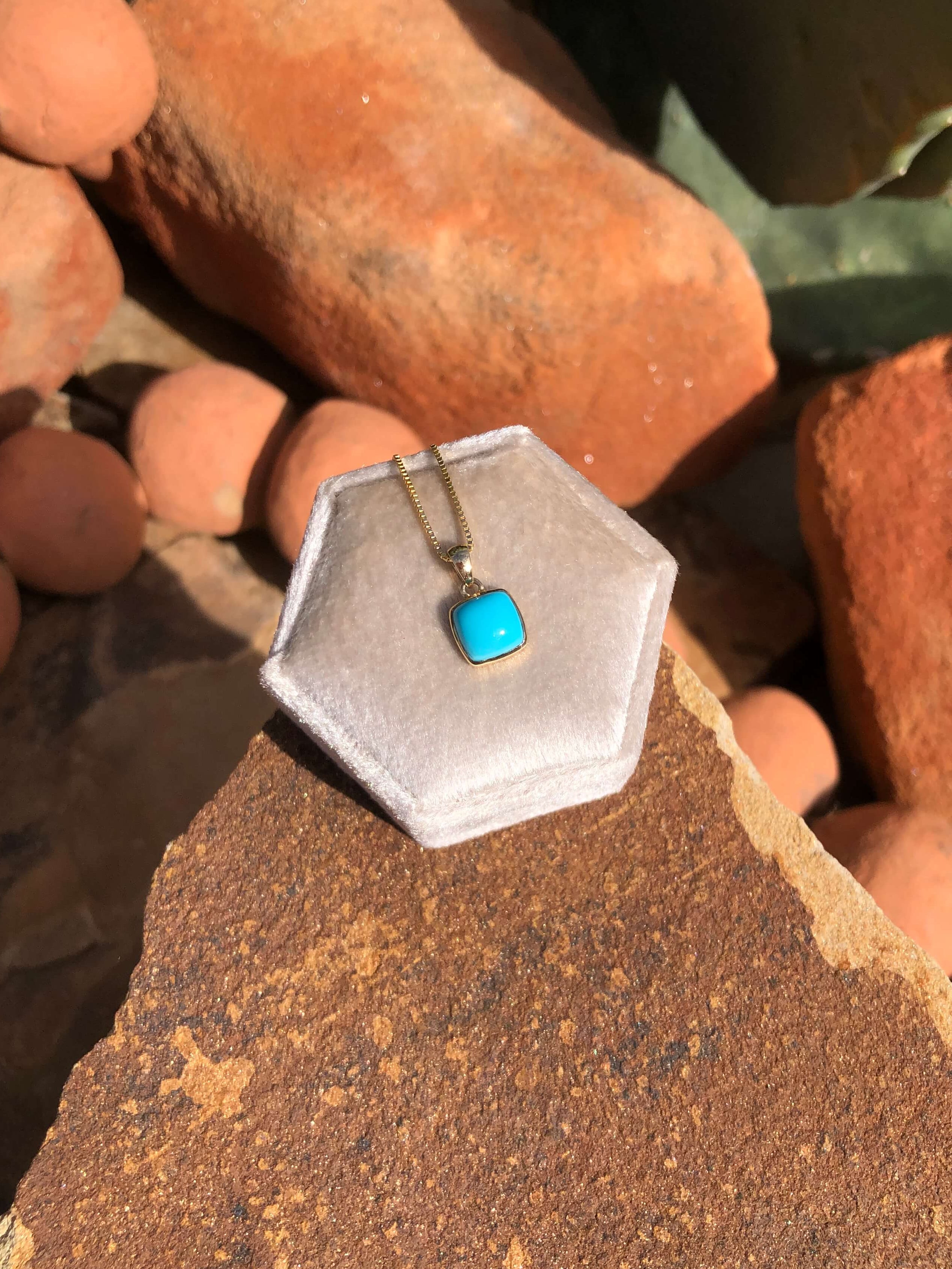 The Nordic 14k and Turquoise Pendant, 31-Pendants-Calli Co., Turquoise and Silver Jewelry, Native American Handmade, Zuni Tribe, Navajo Tribe, Brock Texas
