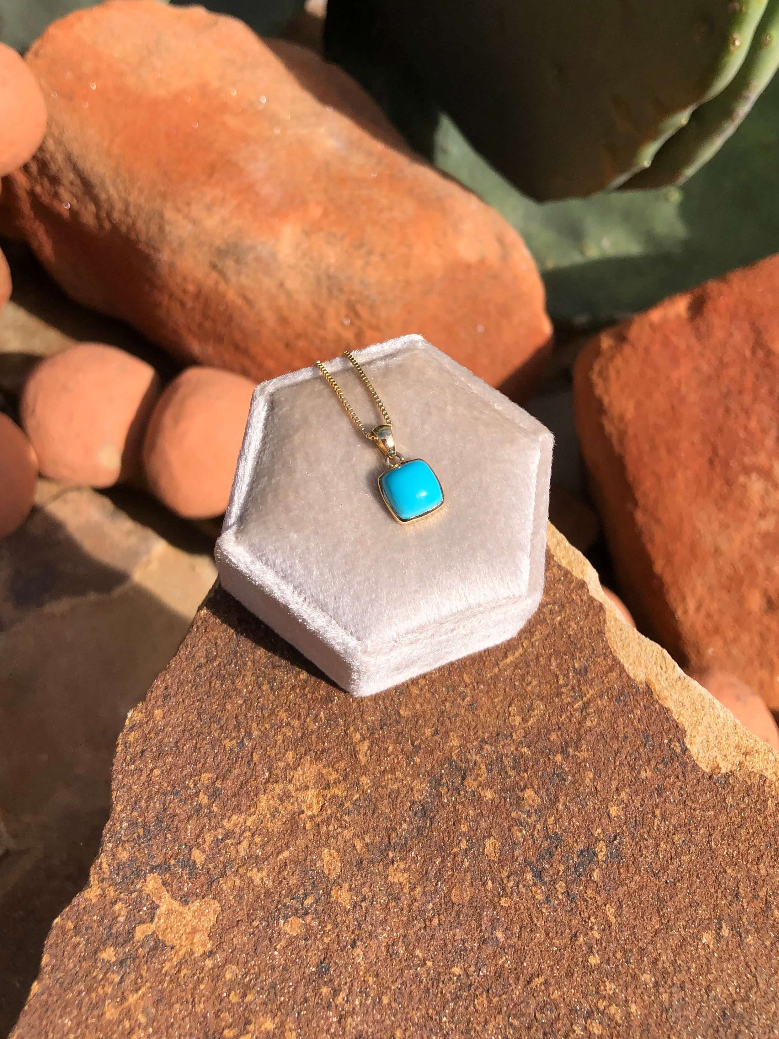 The Nordic 14k and Turquoise Pendant, 31-Pendants-Calli Co., Turquoise and Silver Jewelry, Native American Handmade, Zuni Tribe, Navajo Tribe, Brock Texas