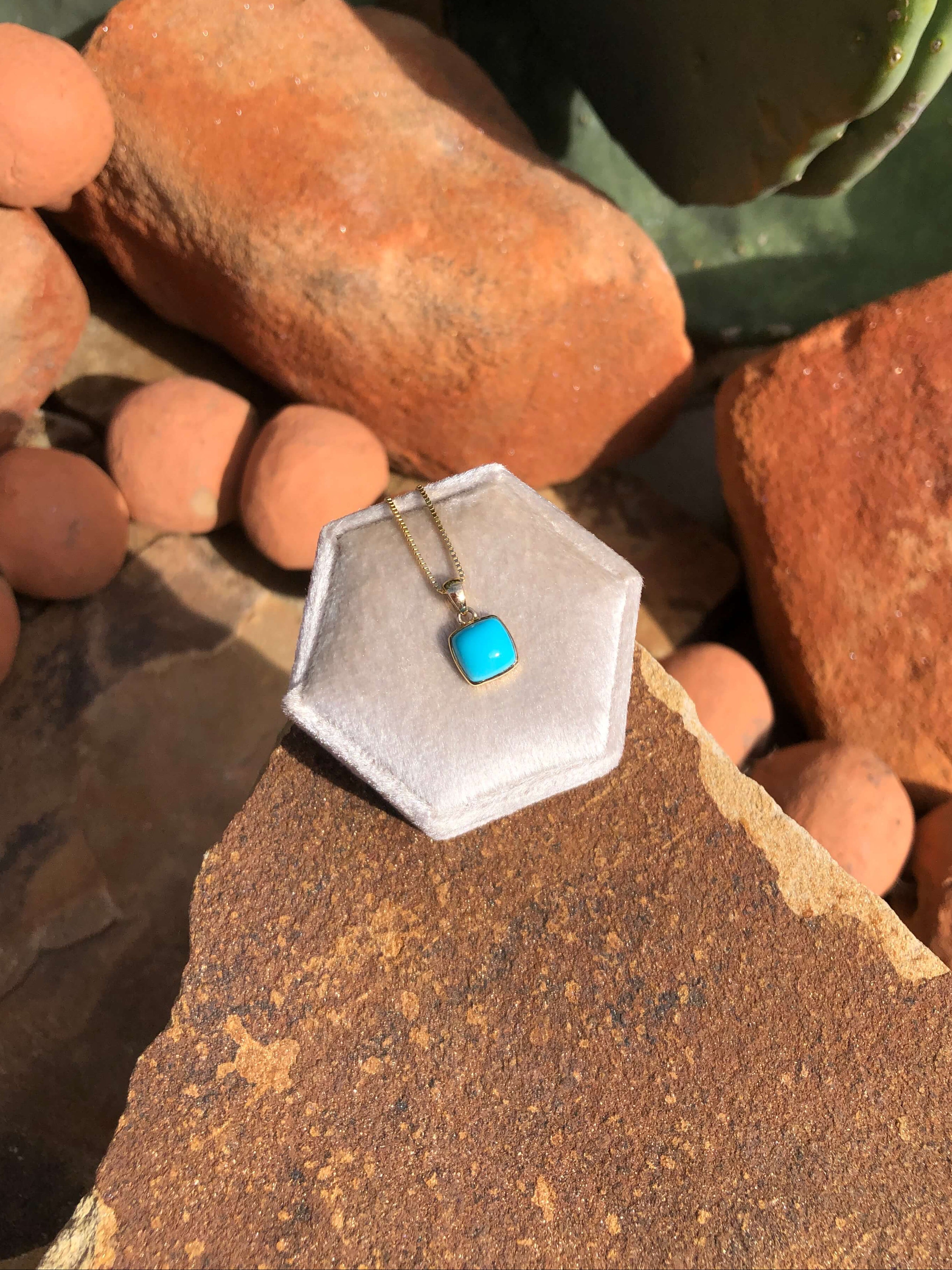 The Nordic 14k and Turquoise Pendant, 31-Pendants-Calli Co., Turquoise and Silver Jewelry, Native American Handmade, Zuni Tribe, Navajo Tribe, Brock Texas