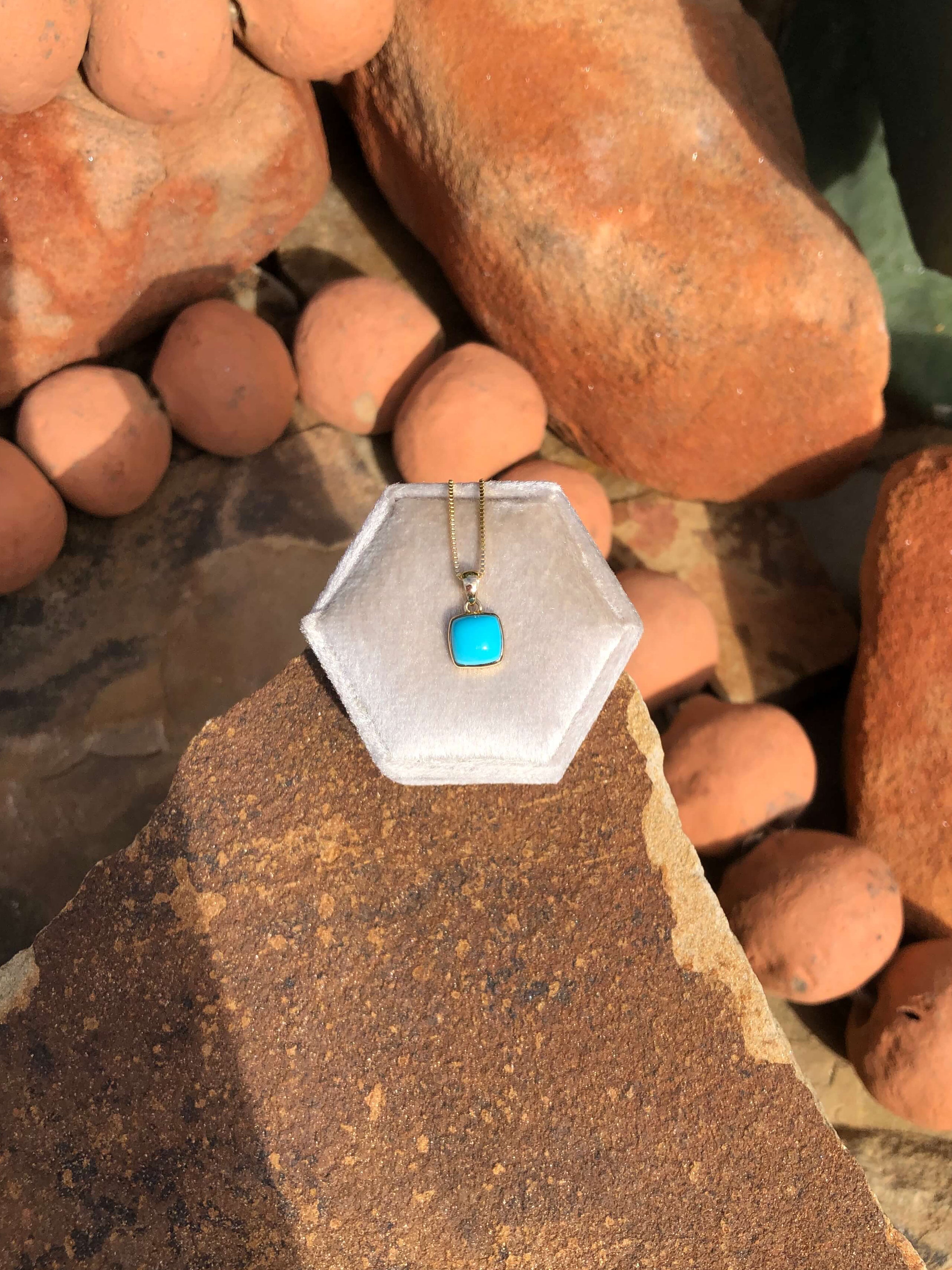 The Nordic 14k and Turquoise Pendant, 31-Pendants-Calli Co., Turquoise and Silver Jewelry, Native American Handmade, Zuni Tribe, Navajo Tribe, Brock Texas