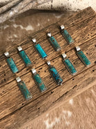 The Bighorn Turquoise Bar Pendants-Pendants-Calli Co., Turquoise and Silver Jewelry, Native American Handmade, Zuni Tribe, Navajo Tribe, Brock Texas