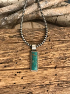 The Bighorn Turquoise Bar Pendants-Pendants-Calli Co., Turquoise and Silver Jewelry, Native American Handmade, Zuni Tribe, Navajo Tribe, Brock Texas