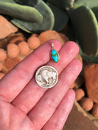 The Nordic 14k and Turquoise Pendant, 12-Pendants-Calli Co., Turquoise and Silver Jewelry, Native American Handmade, Zuni Tribe, Navajo Tribe, Brock Texas