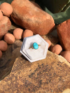 The London 14k and Turquoise Ring 17, Sz 6-Rings-Calli Co., Turquoise and Silver Jewelry, Native American Handmade, Zuni Tribe, Navajo Tribe, Brock Texas