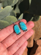 The Turquoise Dangle Earrings, 30-Earrings-Calli Co., Turquoise and Silver Jewelry, Native American Handmade, Zuni Tribe, Navajo Tribe, Brock Texas