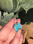 The Turquoise Dangle Earrings, 30-Earrings-Calli Co., Turquoise and Silver Jewelry, Native American Handmade, Zuni Tribe, Navajo Tribe, Brock Texas