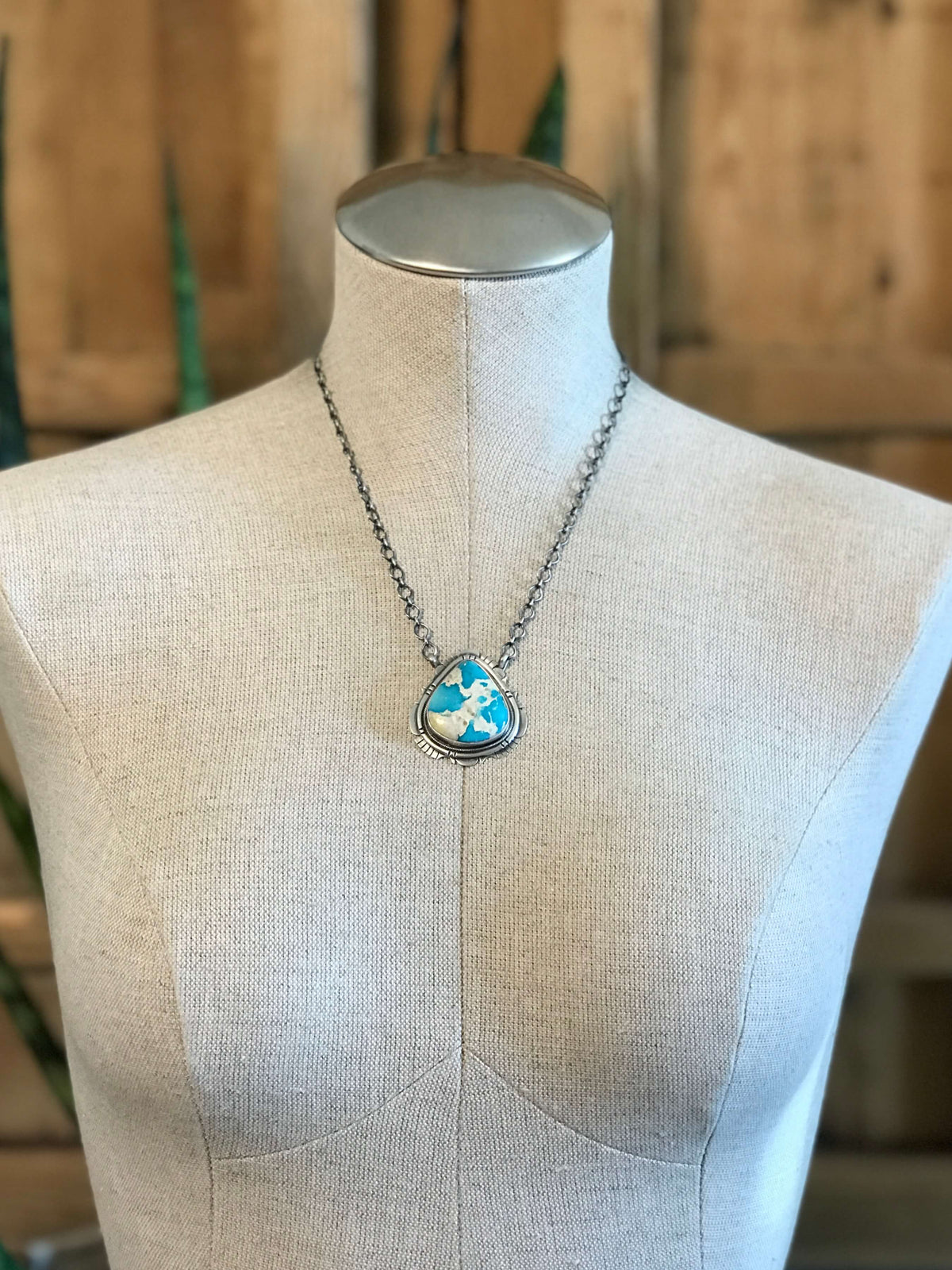 The Cardona Turquoise Necklace, 1-Necklaces-Calli Co., Turquoise and Silver Jewelry, Native American Handmade, Zuni Tribe, Navajo Tribe, Brock Texas