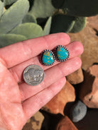 The Turquoise Studs, 2-Earrings-Calli Co., Turquoise and Silver Jewelry, Native American Handmade, Zuni Tribe, Navajo Tribe, Brock Texas