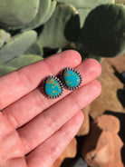 The Turquoise Studs, 2-Earrings-Calli Co., Turquoise and Silver Jewelry, Native American Handmade, Zuni Tribe, Navajo Tribe, Brock Texas