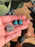 The Turquoise Studs, 12-Earrings-Calli Co., Turquoise and Silver Jewelry, Native American Handmade, Zuni Tribe, Navajo Tribe, Brock Texas