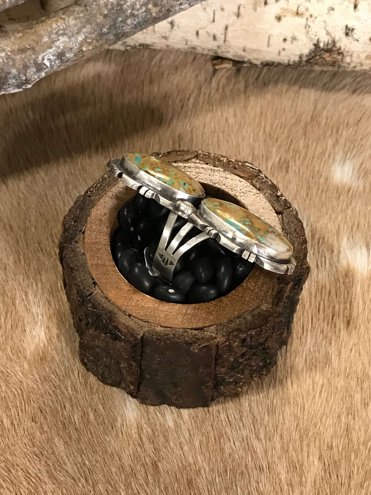 The Velarde Ring, 1-Rings-Calli Co., Turquoise and Silver Jewelry, Native American Handmade, Zuni Tribe, Navajo Tribe, Brock Texas