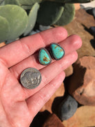 The Turquoise Studs, 14-Earrings-Calli Co., Turquoise and Silver Jewelry, Native American Handmade, Zuni Tribe, Navajo Tribe, Brock Texas