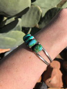 The 5 Stone Turquoise Cuff, 7-Bracelets & Cuffs-Calli Co., Turquoise and Silver Jewelry, Native American Handmade, Zuni Tribe, Navajo Tribe, Brock Texas