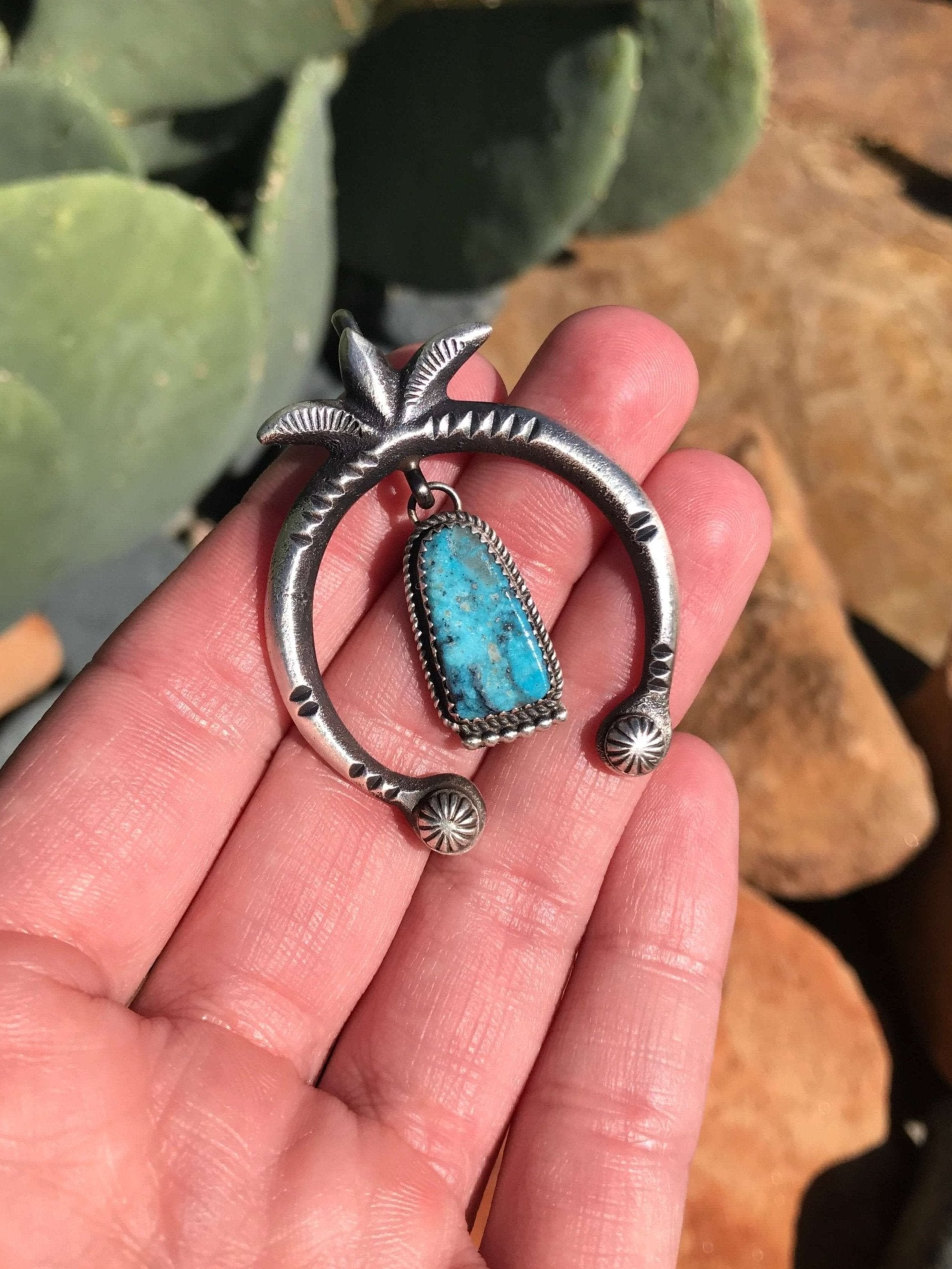 The Naja Pendant, 60-Pendants-Calli Co., Turquoise and Silver Jewelry, Native American Handmade, Zuni Tribe, Navajo Tribe, Brock Texas