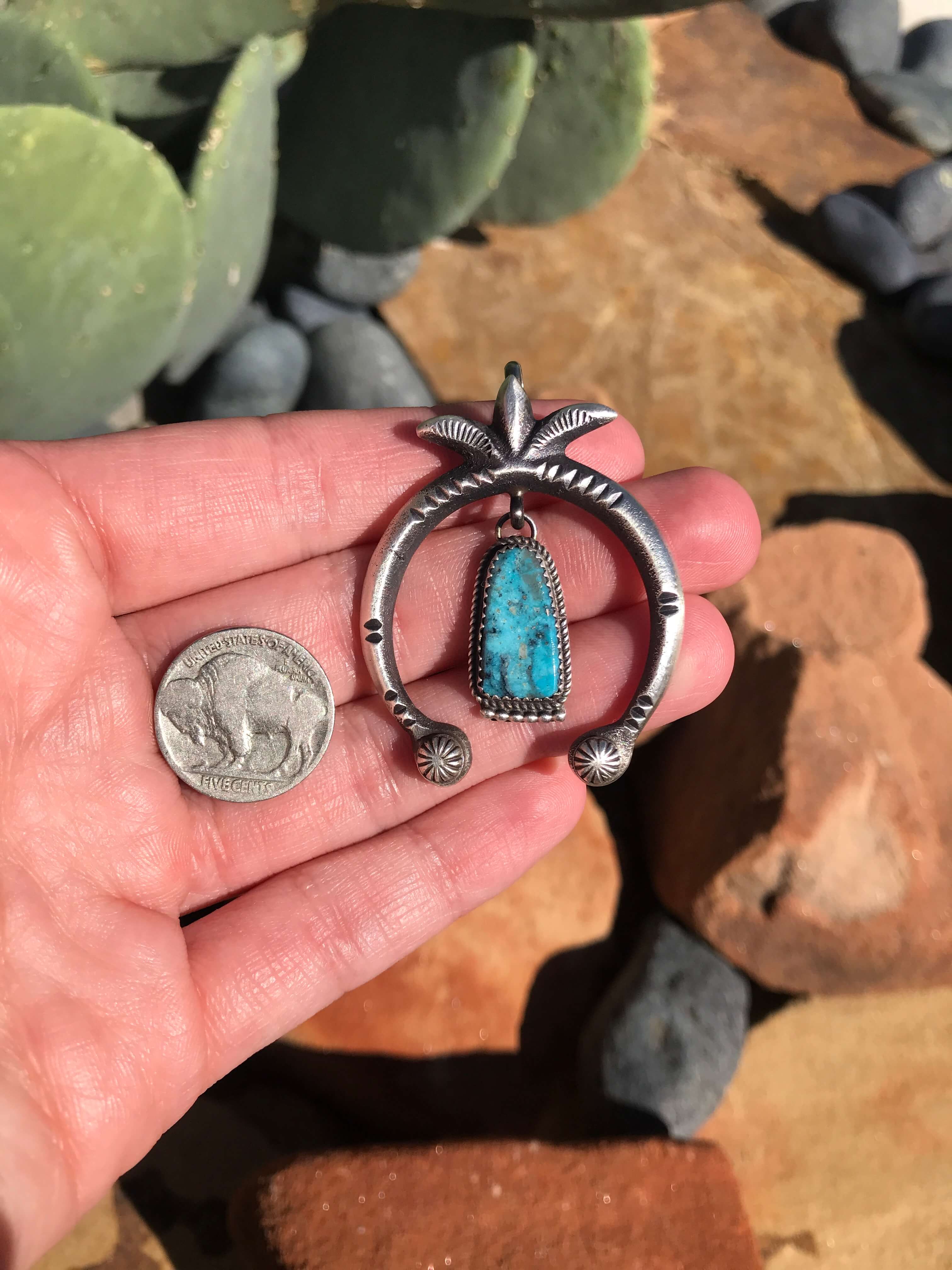 The Naja Pendant, 60-Pendants-Calli Co., Turquoise and Silver Jewelry, Native American Handmade, Zuni Tribe, Navajo Tribe, Brock Texas