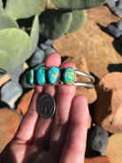 The 5 Stone Turquoise Cuff, 8-Bracelets & Cuffs-Calli Co., Turquoise and Silver Jewelry, Native American Handmade, Zuni Tribe, Navajo Tribe, Brock Texas