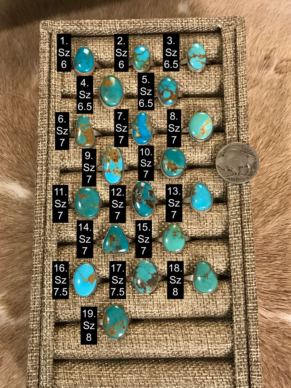 The Mayari Turquoise Rings-Rings-Calli Co., Turquoise and Silver Jewelry, Native American Handmade, Zuni Tribe, Navajo Tribe, Brock Texas