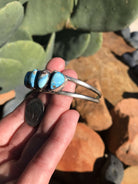 The 5 Stone Turquoise Cuff, 11-Bracelets & Cuffs-Calli Co., Turquoise and Silver Jewelry, Native American Handmade, Zuni Tribe, Navajo Tribe, Brock Texas