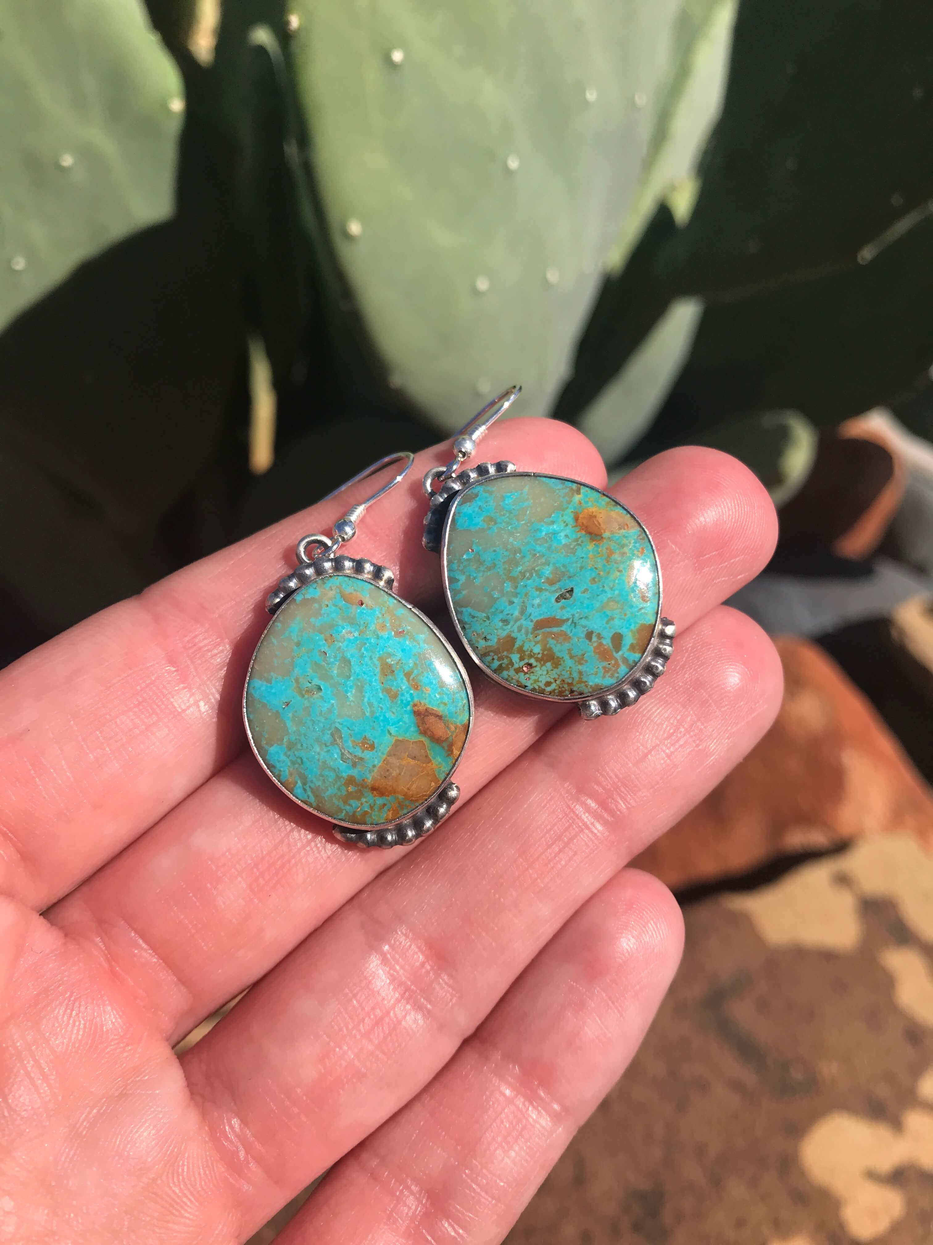 Native American Sterling and Blue store Ridge Turquoise Earrings