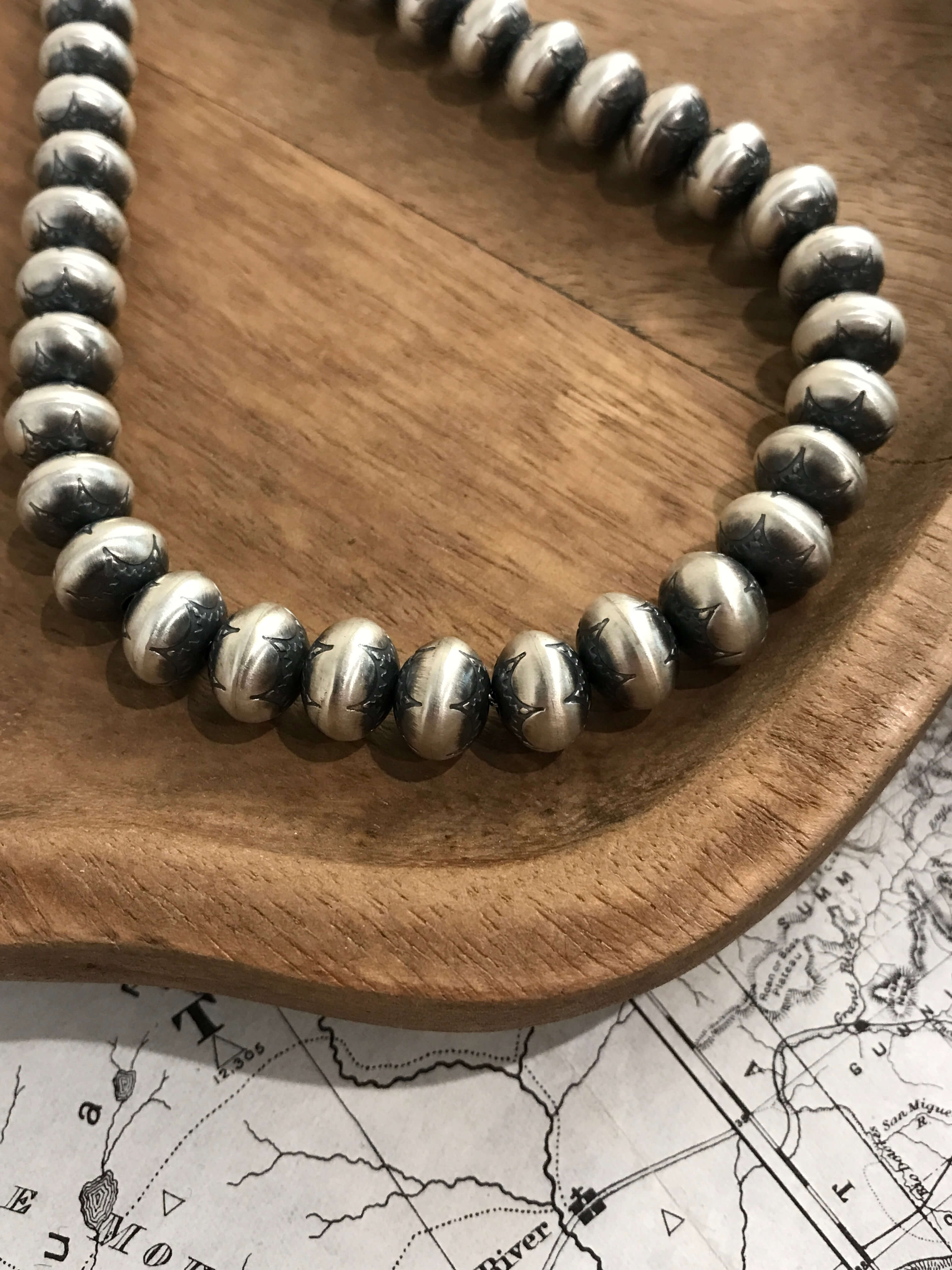 The Holden Necklace, 24"-Necklaces-Calli Co., Turquoise and Silver Jewelry, Native American Handmade, Zuni Tribe, Navajo Tribe, Brock Texas