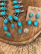 The Nacona Squash Blossom Necklace Set-Necklaces-Calli Co., Turquoise and Silver Jewelry, Native American Handmade, Zuni Tribe, Navajo Tribe, Brock Texas