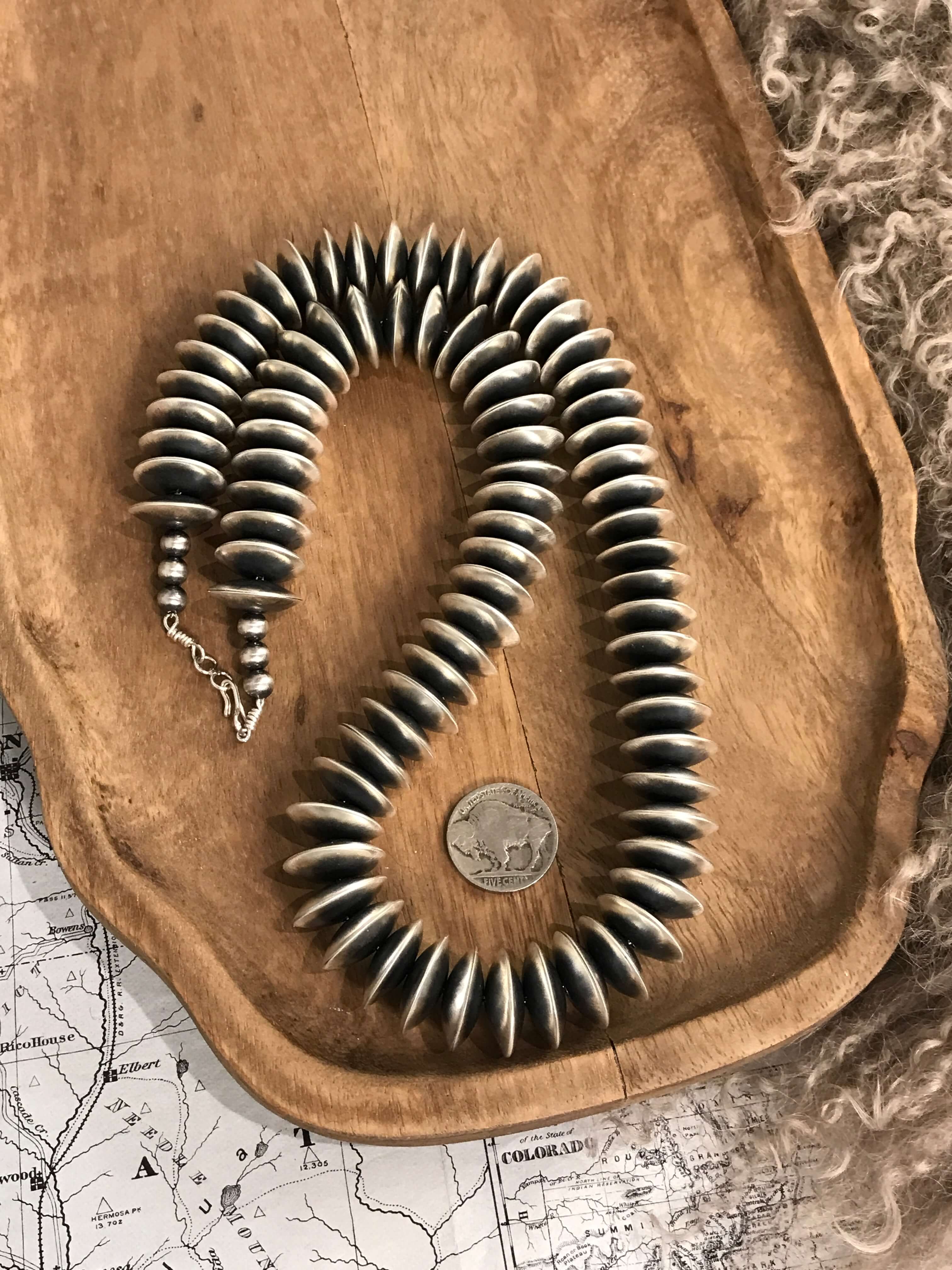 The Kodi Necklace, 24"-Necklaces-Calli Co., Turquoise and Silver Jewelry, Native American Handmade, Zuni Tribe, Navajo Tribe, Brock Texas